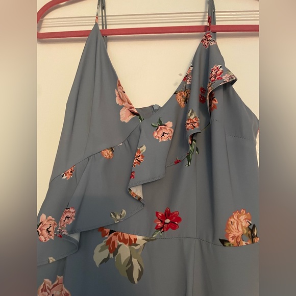 Keepsake midi dress with ruffles size L in Blue Scatter Floral - Picture 5 of 7